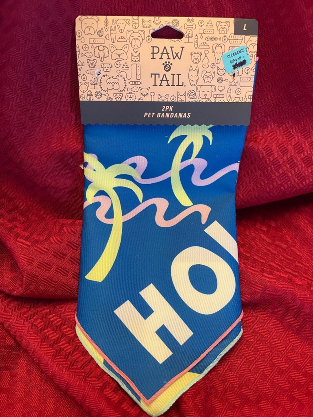 Paw & Tail Holiday Palm Pet Bandana - Large